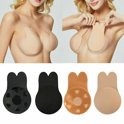£4.99 • Buy Women Cup Bra Thin Invisible Silicone Breast Pads Boob Lift Tape Nipple Cover
