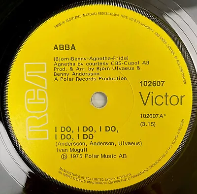 Abba I Do I Do I Do I Do I Do Vinyl Record 7” 45 RPM 102607 RCA Victor 1975 OG • $11.27