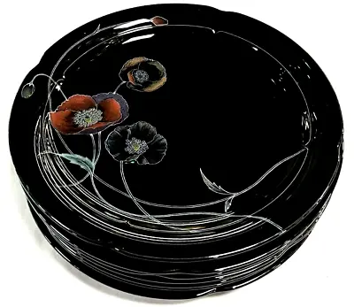 Mikasa Lyric Midnight Pearls Dinner Plate Set Of 7 • $125