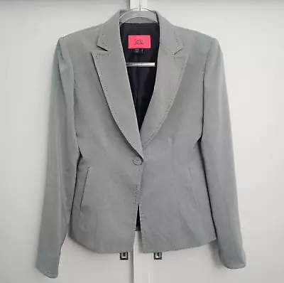 Saba Pink Label Blazer Jacket Womens 8 Collar Long Sleeve Padded Shoulders • $35.99