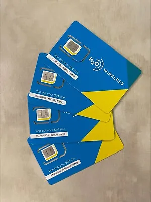 H2O Wireless Sim Card W/ $30 Plan Included - 10GB Data Unlimited Talk And Text • $18.95
