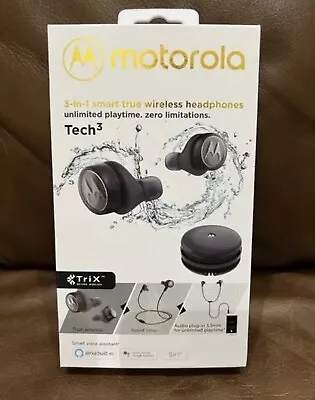 Motorola Tech 3-in-1 Smart True Wireless Headphones - Cordless Earbuds Sport • $49.99