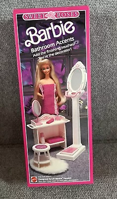 Barbie Sweet Roses Bathroom Accents Play Set #5988 HTF Vintage 1987 Sealed Box • $59.99