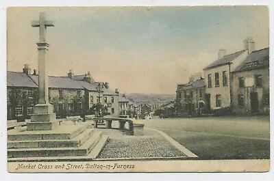 Market Cross & Street Dalton In Furness Vintage Postcard L2 • £3.95