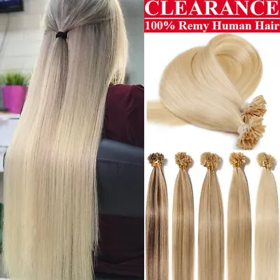 Keratin Thick Fusion Nail U Tip 1G Pre Bonded Remy Human Hair Extensions 16 -24  • $50.29