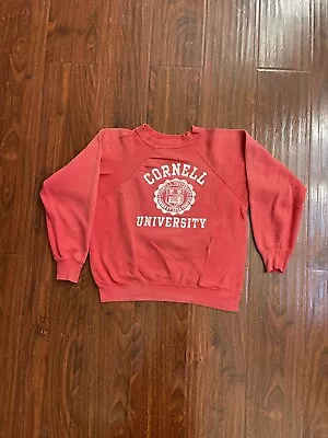 Vintage 50s 60s Cornell University Raglan Sweatshirt Size M Red College • $79.99