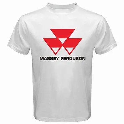 New Massey Ferguson Tractor Agriculture Logo Men's White T-Shirt Size S-5XL • $16.99