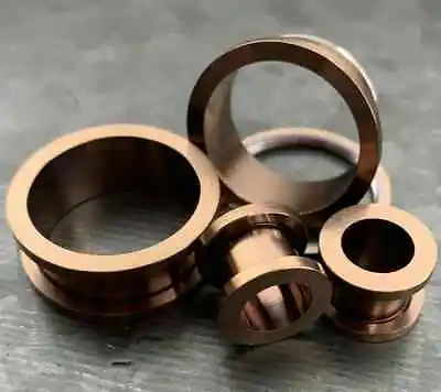 PAIR Bronze Plated Steel Screw Fit Tunnels Plugs Earlets Gauges Body Jewelry • $11.95