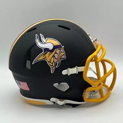 Minnesota Vikings CUSTOM Matte Black - Viking Decals Mini Football Helmet • $65