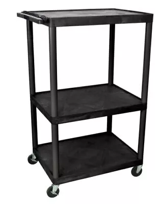 Luxor Black Endura 3 Shelf Presentation Cart 54 1/4 H • $226.57