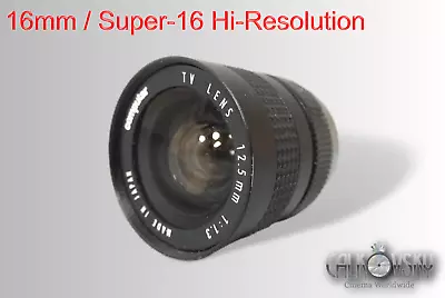 SUPER-16 COMPUTAR 1.3/12.5MM C-MOUNT LENS - Fits BOLEX 16MM MOVIE CAMERA + CCTV! • $139