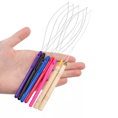 Micro Link Ring Beads Feather Hair Extension Hook Needle Loop Threader For I Tip • $3.79