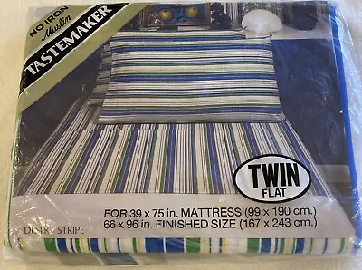 Tastemaker Twin Flat Sheet Vintage Desert Stripe MCM Sheet NEW Sealed • $10