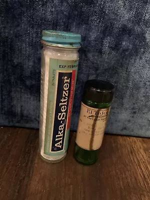 Vintage Medicine Bottle Alka Seltzer Full Of Tablets And Pharmacy Bottle Lot  • $24.50