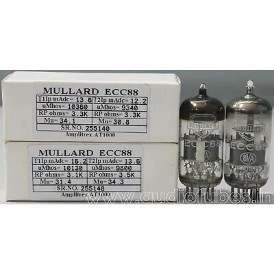 1MP ECC88 6DJ8 Mullard Made In Gt.Britain Amplitrex Tested #255140 255148 • $239