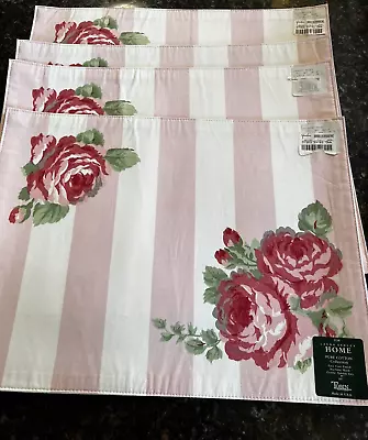 Laura Ashley Tobin USA Country Roses Pink Placemats Shabby Cottage New Set Of 4 • £37.99