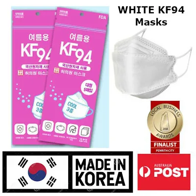 10 PCS FOR $21.99 WHITE KF94 Protective Filter Adult Face Mask MADE IN KOREA • $21.99