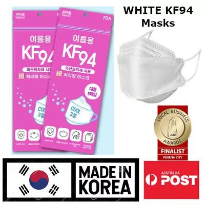 100% KOREAN WHITE KF94 Protective Filter Reusable Adult Face Mask MADE IN KOREA • $14.99