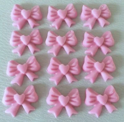 12 Edible Sugar Icing Bows Cup Cake Toppers Decorations   • £3.15