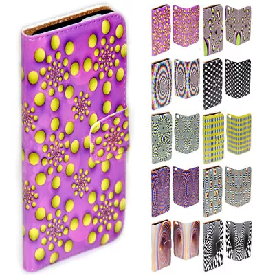 For OPPO Series Optical Illusion Theme Print Wallet Mobile Phone Case Cover #1 • $13.98