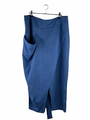 Zanzea Collection Womens Pants Size 2XL Blue Elastic Waist Pockets Casual • $14.95