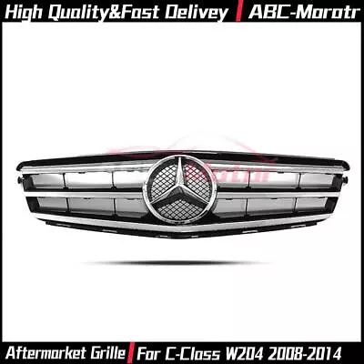 Chrome Black Sport Grille W/Star  For Mercedes Benz C-Class W204 2008-2014 C180 • $119