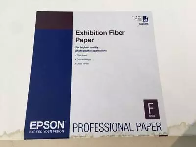 Epson Exhibition Fiber Paper Gloss Finish 25 Sheets 17 X 22 S045039 • $149.99