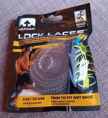 Nathan Lock Laces Road Route Elastic Shoelace & Fastening System Easy To Use New • £23.72