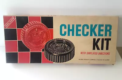 Vintage Halsam American Plastic Checkers Kit Original Box • $15.99