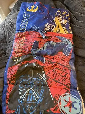 Vintage Dark Vader STAR WARS  Ships And Stuff Reversible Sleeping Bag 53x27 • $24.99