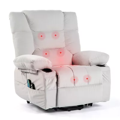 Power Lift Recliner Chair Recliners For Elderly With Heat And Massage Fabric • $429.90