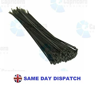 TY-RAPS CABLE TIES BLACK NYLON EXTRA STRONG ZIP TIES 300 X 4.6MM - MULTI LISTING • £2.95