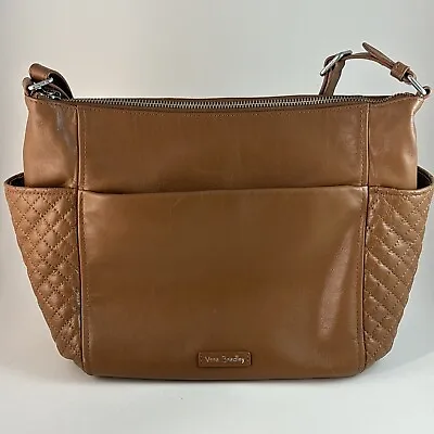 Vera Bradley Carryall Gallatin Leather Mocha Brown Adjustable Strap Purse • $135