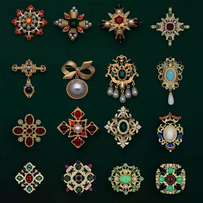 Women Noble Vintage Enamel Flower Brooch Unisex Antique Jewelry Accessories Gift • $4.49