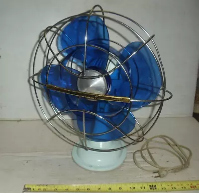 Vintage Westinghouse AD12-1 Electric Fan BLUE Art Deco Plastic Blades NICE WORKS • $199