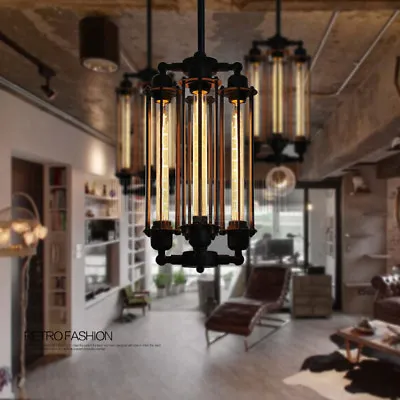 4 Heads Chandelier Vintage Pendant Light Steampunk Style Loft Ceiling Fixture • $90.39