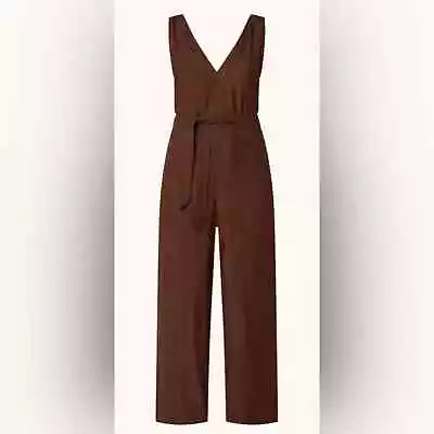 Mango Nora Jumpsuit With Belt Brown Size Small NEW • $36