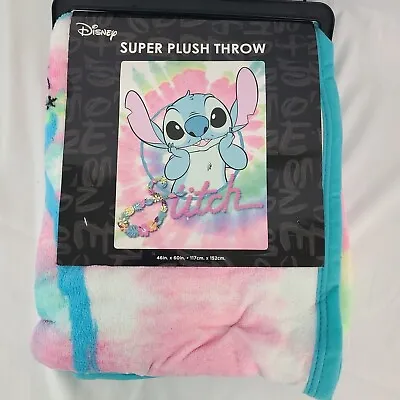 $27 • Buy NEW Disney Lilo & Stitch Super Plush Throw Blanket 46x60 Tie Dye Soft Fleece
