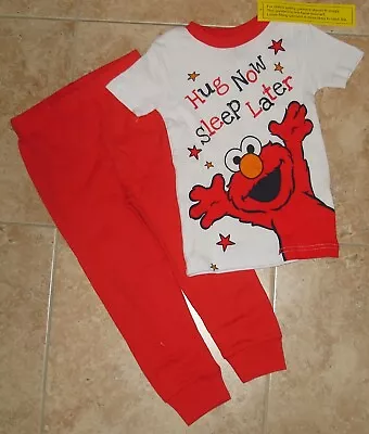 NWT Sesame Street ELMO Short Sleeve Shirt Long Pants Pajamas  3T  4T  5T • $14.99