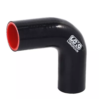 Silicone Hose Elbow Coupler Joiner Pipe 1.5  To 1.5  90° Degree Leg 102mm Black • $12.99