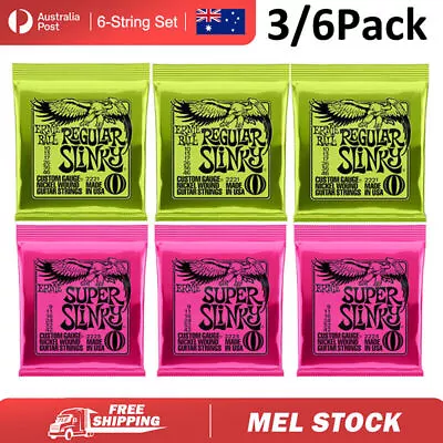 3/6 Pack For Ernie Ball Electric Guitar Strings Slinky 2221(10-46) 2223 (9-042). • $19.99