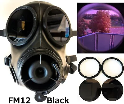 Outsert Black Polycarbonate Lenses For SAS FM12 GasMaskCosplayAirsoftABS Ring • $27.99