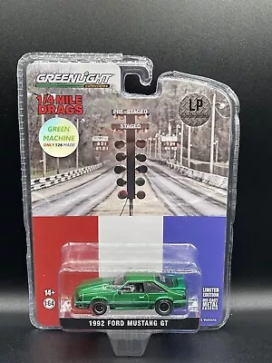 GREENLIGHT Green Machine 1992 Ford Mustang GT Drag Car 1:64 Diecast CHASE New • $69.99