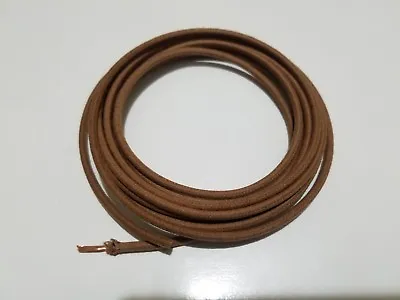 5 Feet Vintage Braided Cloth Covered Primary Wire 18 Gauge 18g Ga Solid Brown • $2.99