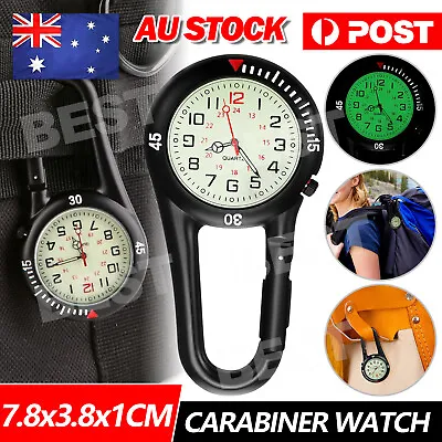 Clip On Carabiner Luminous Face FOB Digital Watch For Doctors Nurses Paramedics • $12.85