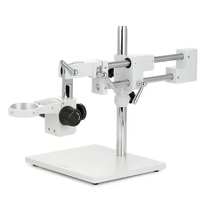 White Double Arm Boom Stand For Stereo Microscope Tube Mount 76mm Focus Block • $259.99