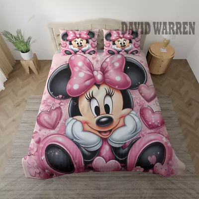 Minnie Mouse Love Pink 4 Full Bedding Duvet Cover Set (4pcs) • $69.99