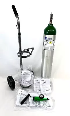 Portable Medical Oxygen Tank Size E With 1-8 LPM Regulator Cart And Cannulas • $89.99