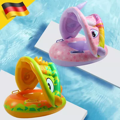 Inflatable Baby Swimming Ring With Sun Canopy Toddler Float Swim Seat Aid Toy UK • £5.99