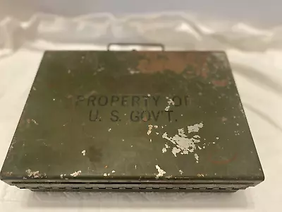 Vintage Metal First Aid Box - Property Of U.S. Govt.  9    6 3/8     2 1/2  • $15.50